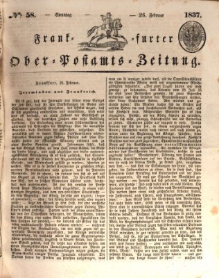 Frankfurter Ober-Post-Amts-Zeitung Sonntag 26. Februar 1837