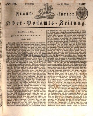 Frankfurter Ober-Post-Amts-Zeitung Donnerstag 2. März 1837