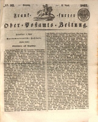 Frankfurter Ober-Post-Amts-Zeitung Sonntag 2. April 1837