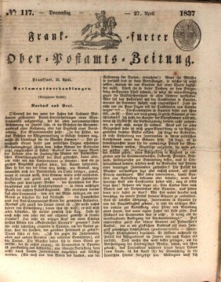 Frankfurter Ober-Post-Amts-Zeitung Donnerstag 27. April 1837