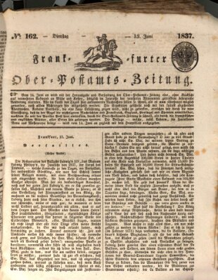 Frankfurter Ober-Post-Amts-Zeitung Dienstag 13. Juni 1837