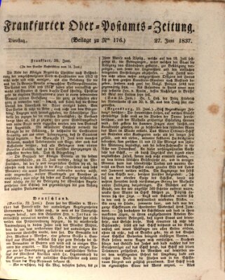 Frankfurter Ober-Post-Amts-Zeitung Dienstag 27. Juni 1837