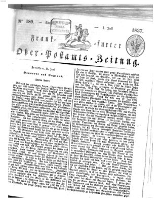 Frankfurter Ober-Post-Amts-Zeitung Samstag 1. Juli 1837