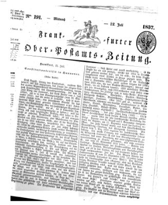 Frankfurter Ober-Post-Amts-Zeitung Mittwoch 12. Juli 1837