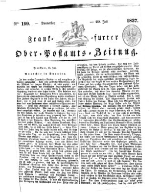 Frankfurter Ober-Post-Amts-Zeitung Donnerstag 20. Juli 1837