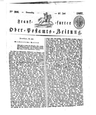 Frankfurter Ober-Post-Amts-Zeitung Donnerstag 27. Juli 1837