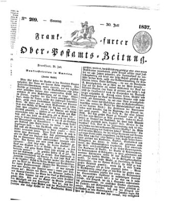 Frankfurter Ober-Post-Amts-Zeitung Sonntag 30. Juli 1837