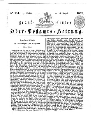 Frankfurter Ober-Post-Amts-Zeitung Freitag 4. August 1837