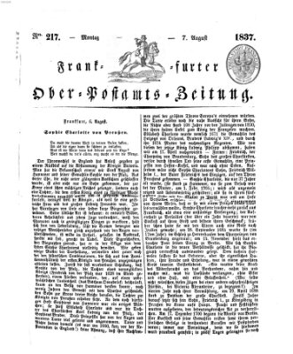 Frankfurter Ober-Post-Amts-Zeitung Montag 7. August 1837