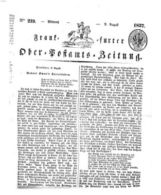 Frankfurter Ober-Post-Amts-Zeitung Mittwoch 9. August 1837