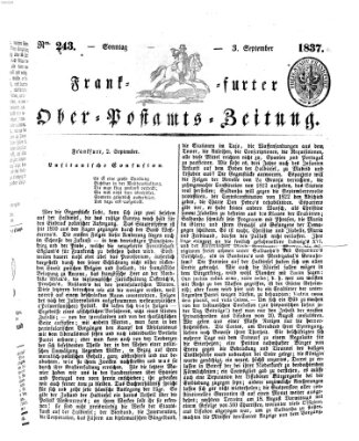 Frankfurter Ober-Post-Amts-Zeitung Sonntag 3. September 1837