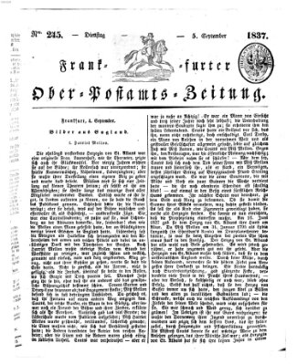 Frankfurter Ober-Post-Amts-Zeitung Dienstag 5. September 1837