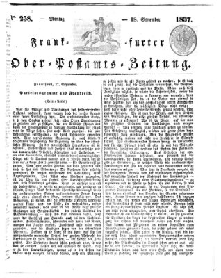 Frankfurter Ober-Post-Amts-Zeitung Montag 18. September 1837