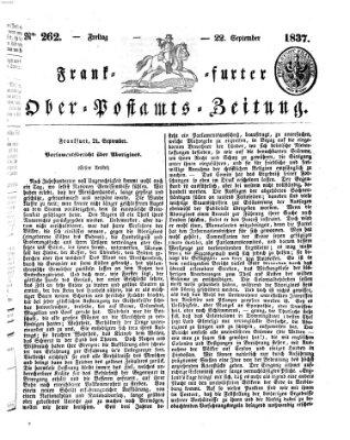 Frankfurter Ober-Post-Amts-Zeitung Freitag 22. September 1837