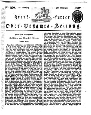 Frankfurter Ober-Post-Amts-Zeitung Samstag 30. September 1837