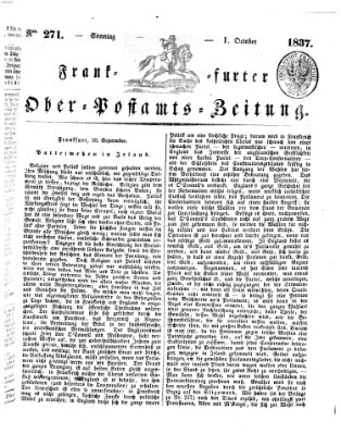 Frankfurter Ober-Post-Amts-Zeitung Sonntag 1. Oktober 1837