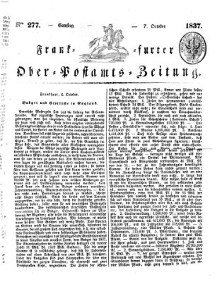 Frankfurter Ober-Post-Amts-Zeitung Samstag 7. Oktober 1837