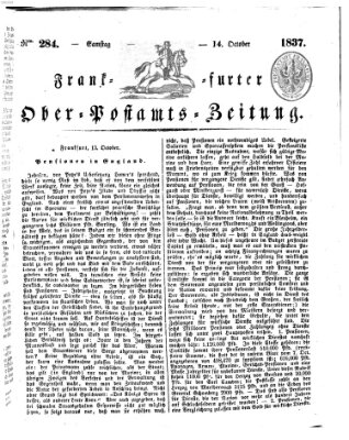 Frankfurter Ober-Post-Amts-Zeitung Samstag 14. Oktober 1837