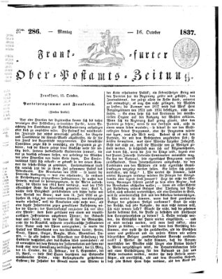 Frankfurter Ober-Post-Amts-Zeitung Montag 16. Oktober 1837