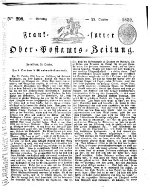 Frankfurter Ober-Post-Amts-Zeitung Sonntag 29. Oktober 1837