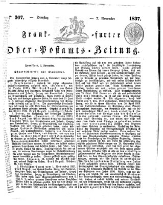 Frankfurter Ober-Post-Amts-Zeitung Dienstag 7. November 1837