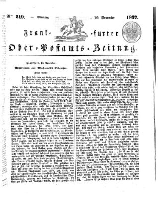 Frankfurter Ober-Post-Amts-Zeitung Sonntag 19. November 1837