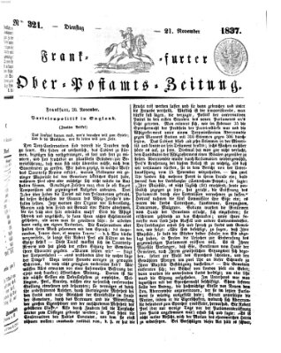 Frankfurter Ober-Post-Amts-Zeitung Dienstag 21. November 1837