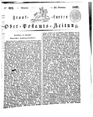 Frankfurter Ober-Post-Amts-Zeitung Mittwoch 22. November 1837