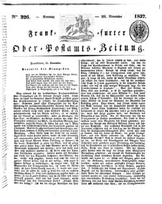 Frankfurter Ober-Post-Amts-Zeitung Sonntag 26. November 1837