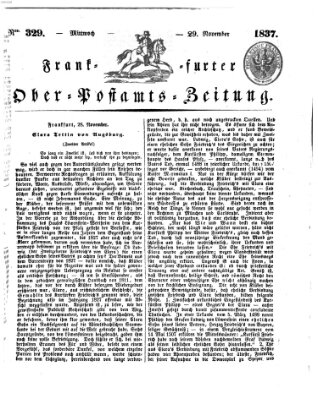 Frankfurter Ober-Post-Amts-Zeitung Mittwoch 29. November 1837