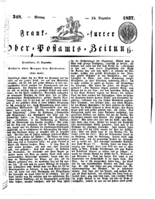 Frankfurter Ober-Post-Amts-Zeitung Montag 18. Dezember 1837