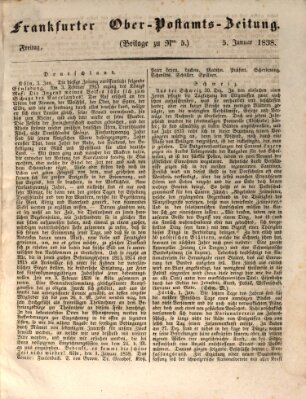 Frankfurter Ober-Post-Amts-Zeitung Freitag 5. Januar 1838