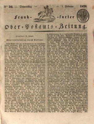 Frankfurter Ober-Post-Amts-Zeitung Donnerstag 1. Februar 1838