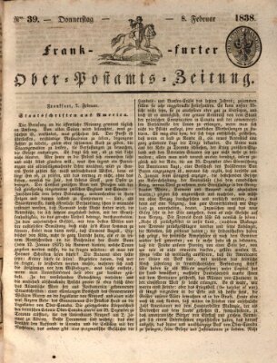 Frankfurter Ober-Post-Amts-Zeitung Donnerstag 8. Februar 1838