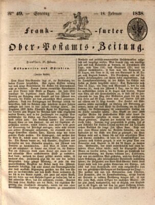 Frankfurter Ober-Post-Amts-Zeitung Sonntag 18. Februar 1838