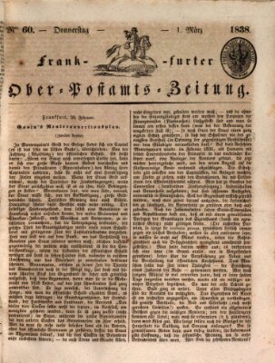 Frankfurter Ober-Post-Amts-Zeitung Donnerstag 1. März 1838