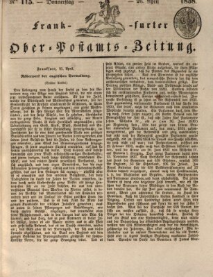 Frankfurter Ober-Post-Amts-Zeitung Donnerstag 26. April 1838