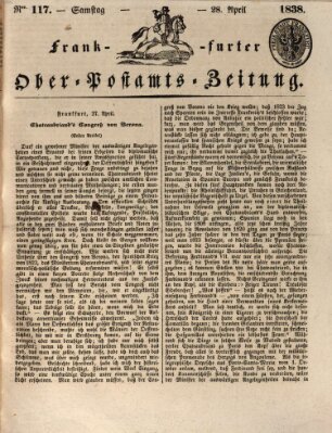 Frankfurter Ober-Post-Amts-Zeitung Samstag 28. April 1838