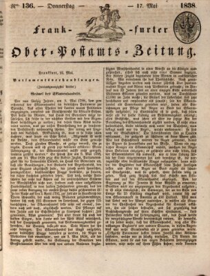 Frankfurter Ober-Post-Amts-Zeitung Donnerstag 17. Mai 1838