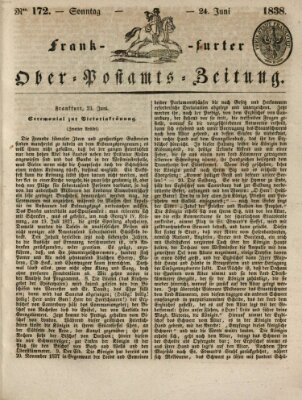 Frankfurter Ober-Post-Amts-Zeitung Sonntag 24. Juni 1838