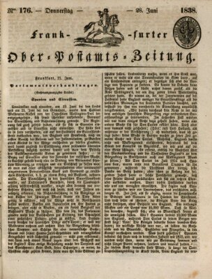 Frankfurter Ober-Post-Amts-Zeitung Donnerstag 28. Juni 1838