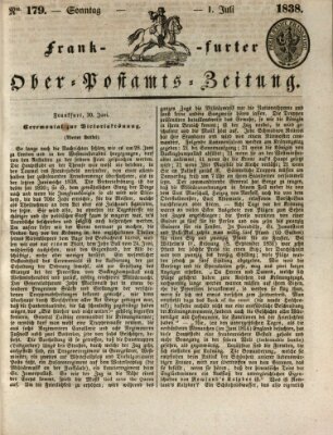 Frankfurter Ober-Post-Amts-Zeitung Sonntag 1. Juli 1838