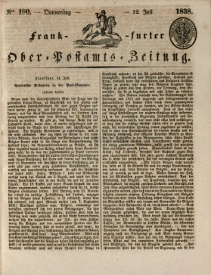 Frankfurter Ober-Post-Amts-Zeitung Donnerstag 12. Juli 1838