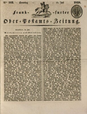 Frankfurter Ober-Post-Amts-Zeitung Sonntag 15. Juli 1838