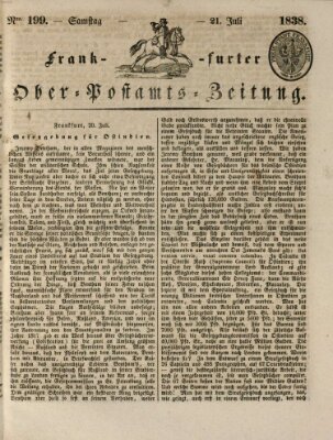 Frankfurter Ober-Post-Amts-Zeitung Samstag 21. Juli 1838