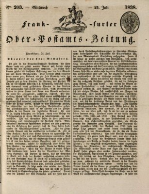 Frankfurter Ober-Post-Amts-Zeitung Mittwoch 25. Juli 1838