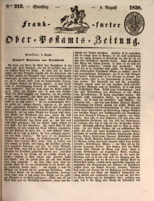 Frankfurter Ober-Post-Amts-Zeitung Samstag 4. August 1838