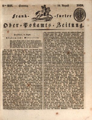 Frankfurter Ober-Post-Amts-Zeitung Sonntag 12. August 1838