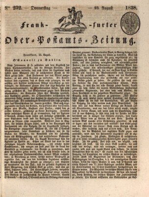 Frankfurter Ober-Post-Amts-Zeitung Donnerstag 23. August 1838