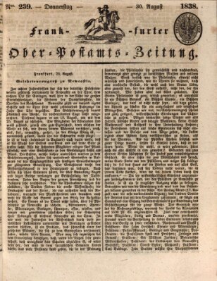 Frankfurter Ober-Post-Amts-Zeitung Donnerstag 30. August 1838